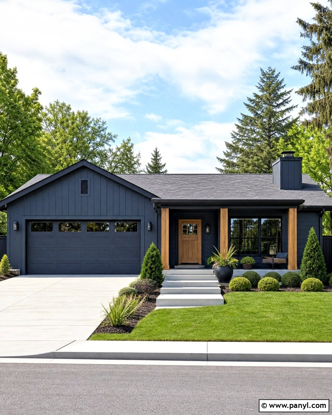 Charcoal Blue Exterior With Black Trim - 20 dark blue exterior house colors