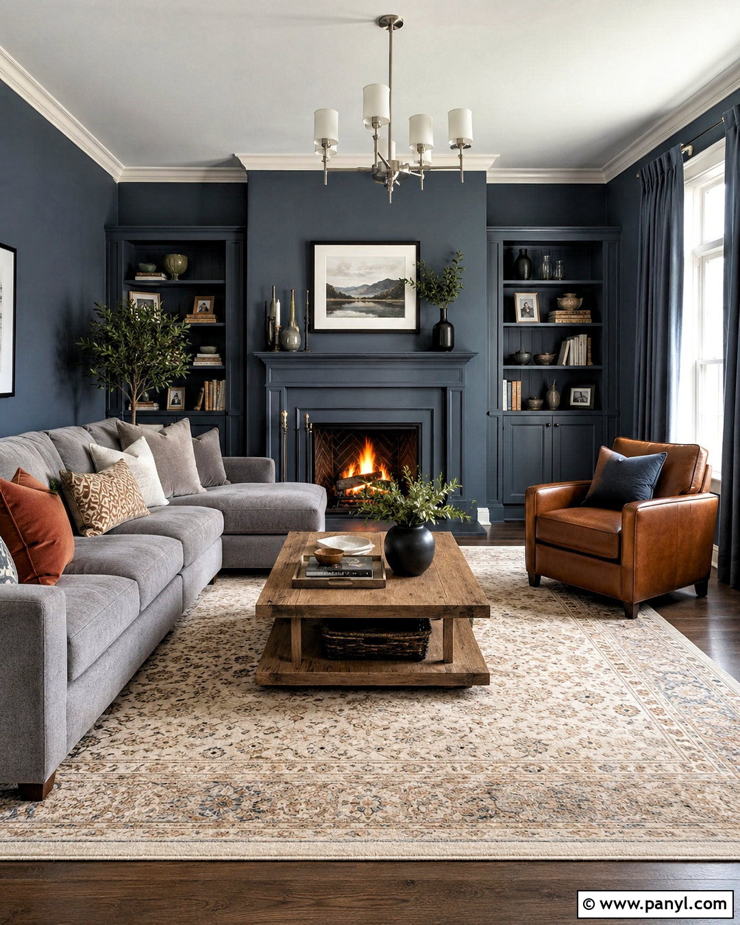 Charcoal Blue Living Room - 20 moody living room paint colors