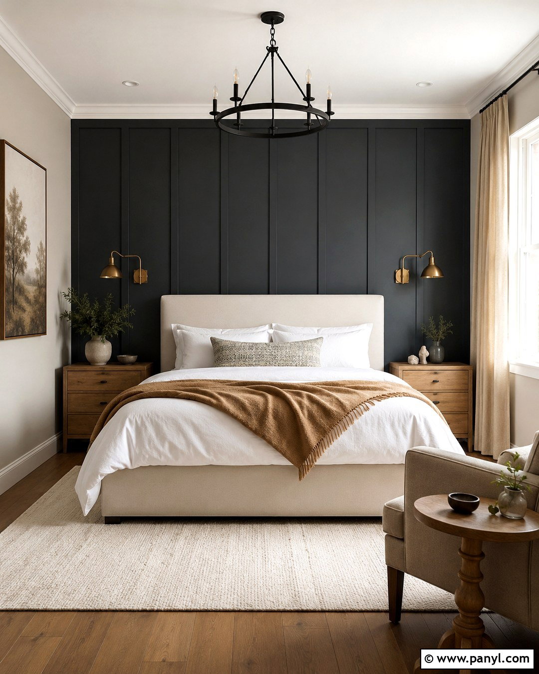 Charcoal Board And Batten Bedroom - 20 Charcoal Wall Color Ideas