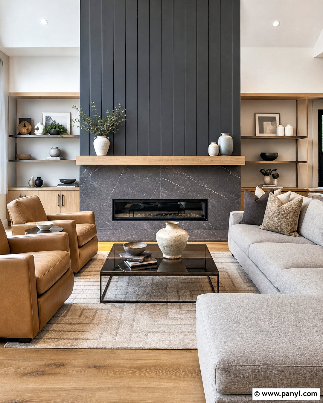 Charcoal Board And Batten Fireplace Wall - 20 board and batten fireplace wall ideas