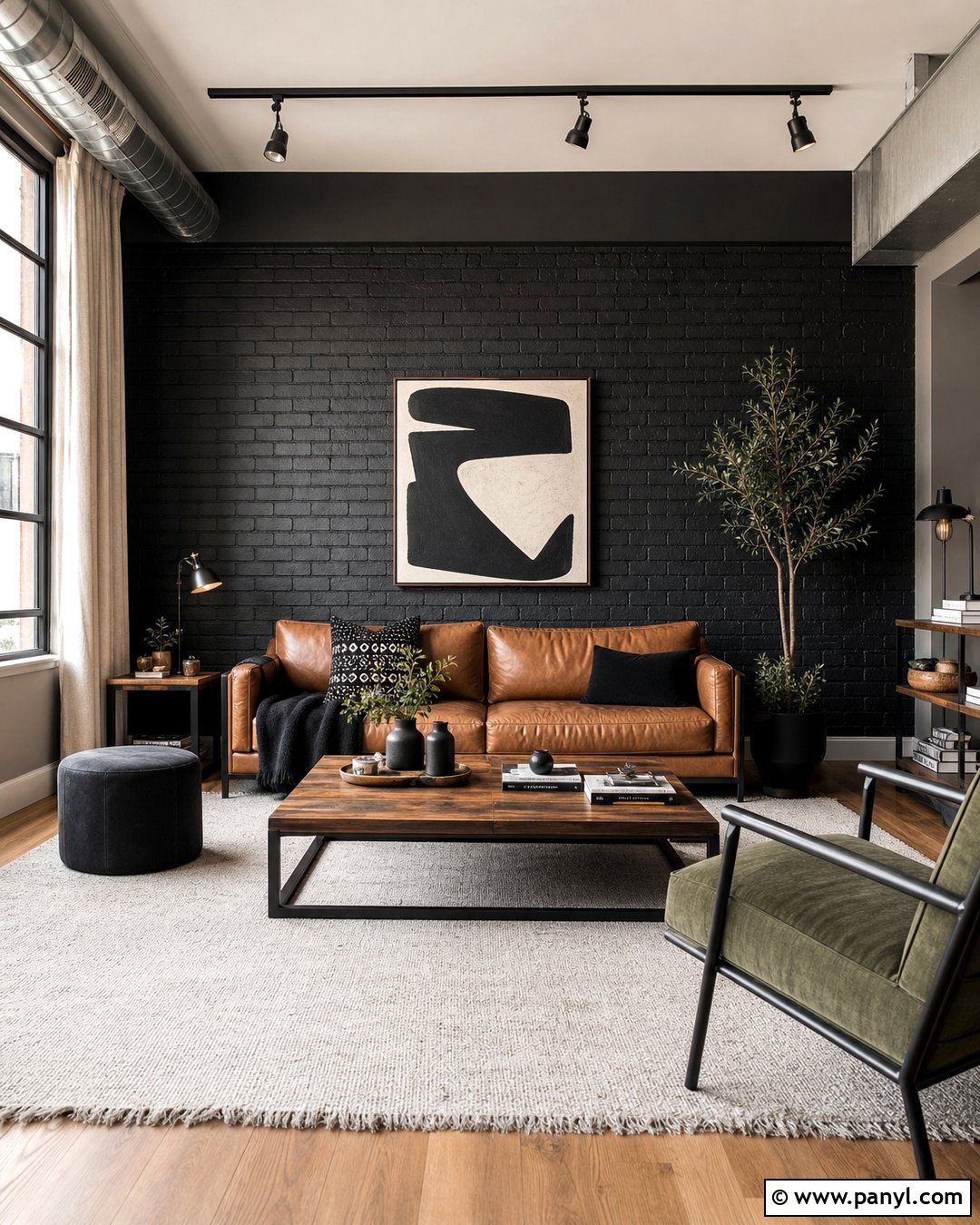 Charcoal Brick Accent Wall - 30 charcoal accent wall ideas