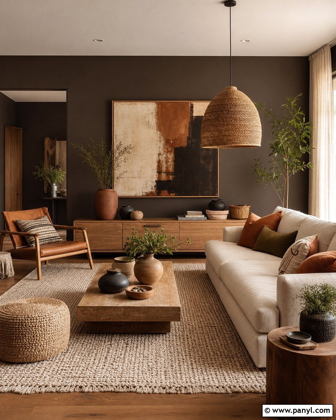 Charcoal Brown Boho Walls - 30 Boho Wall Colors