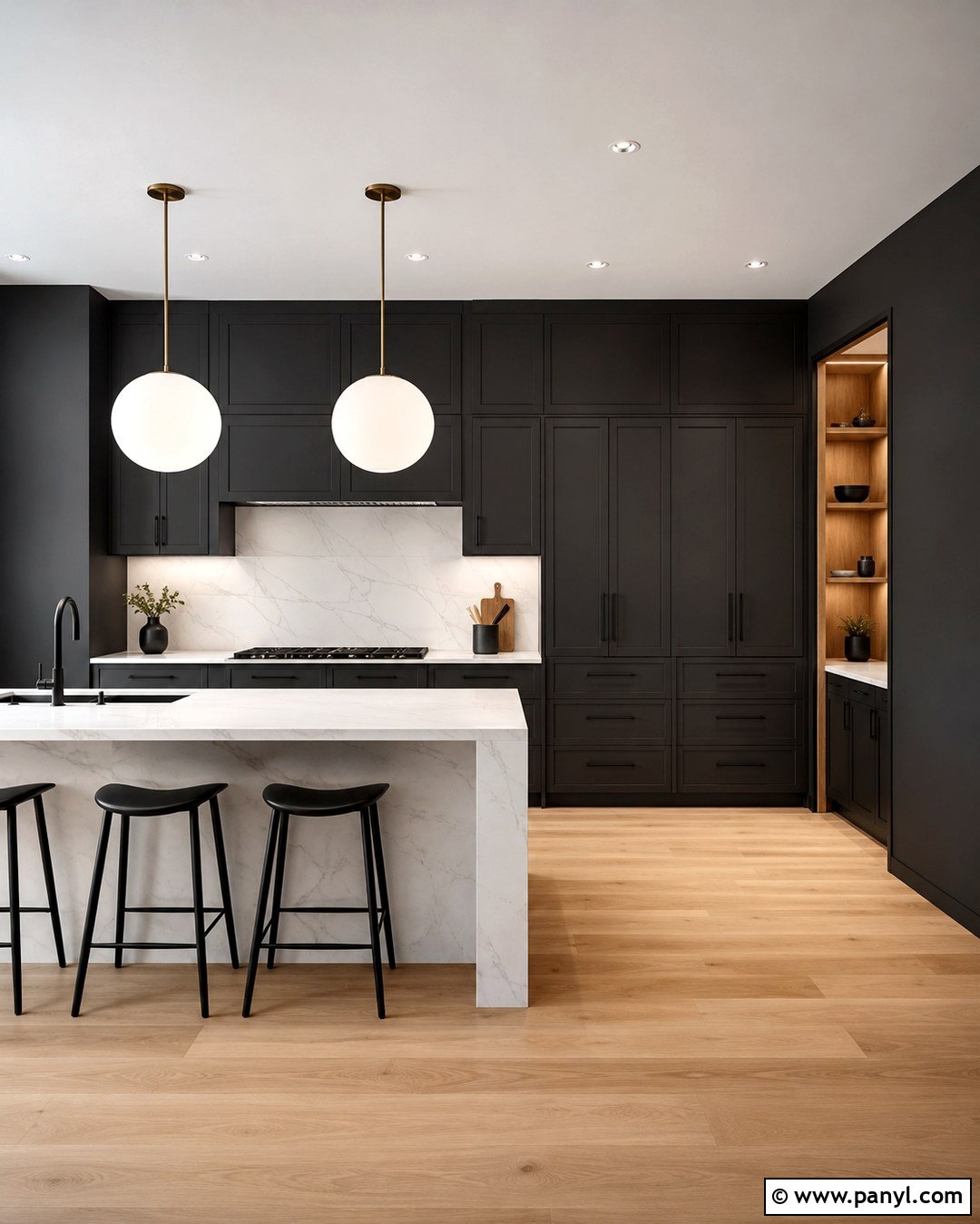 Charcoal Cabinets Matching Charcoal Walls - 20 Cabinets Matching Wall Color Ideas