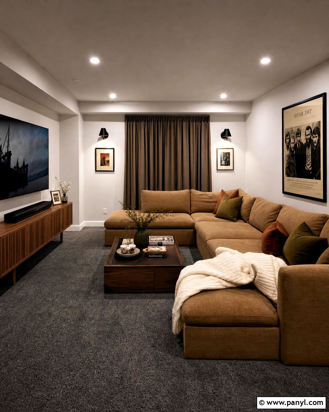 Charcoal Carpet And Warm White Walls - 20 floor and wall color combinations