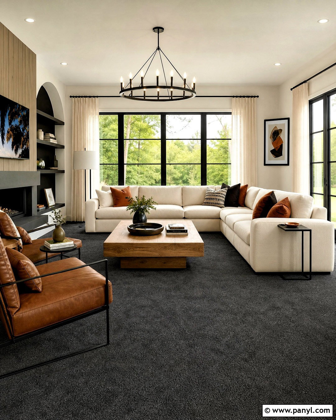 Charcoal Carpet Living Room - 20 living room with carpet floors