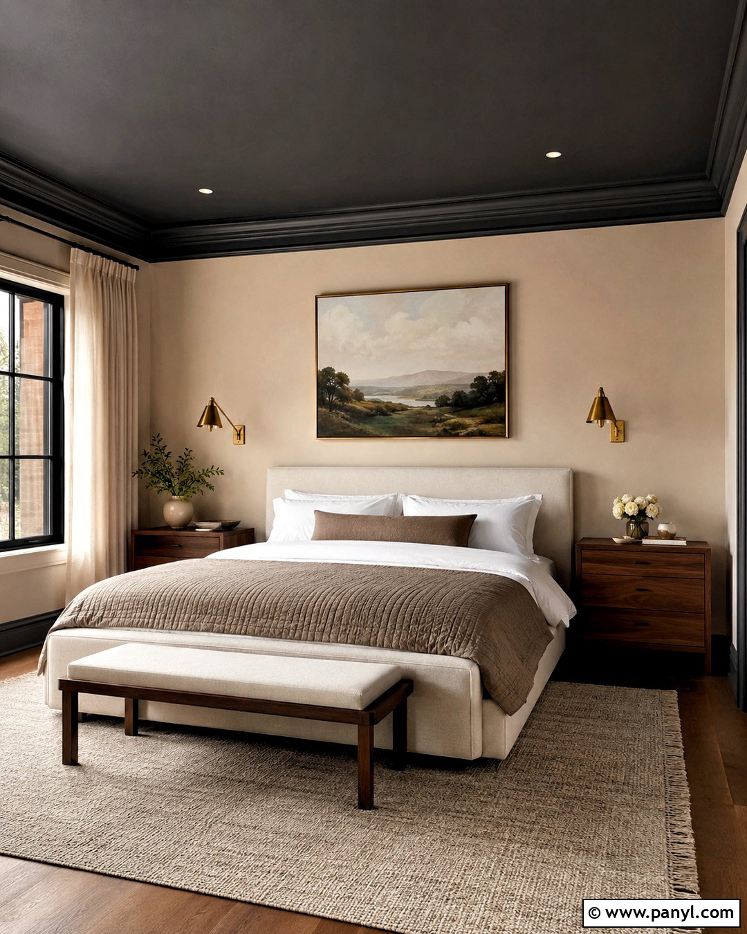 Charcoal Ceiling Bedroom - 20 dark painted ceiling ideas