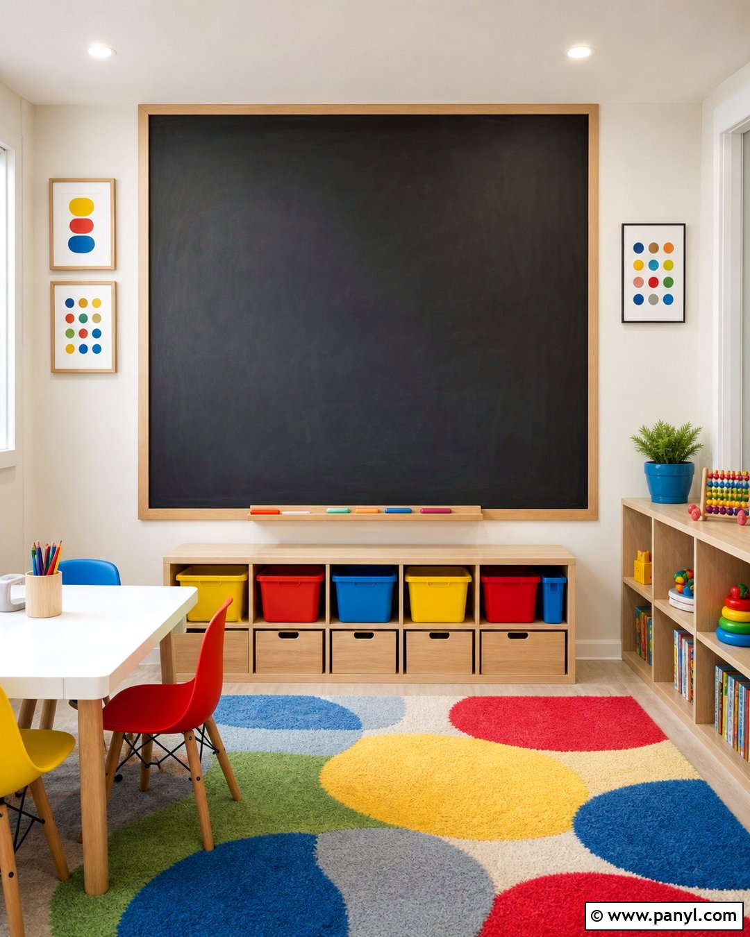 Charcoal Chalkboard Playroom Wall - 35 playroom wall colors