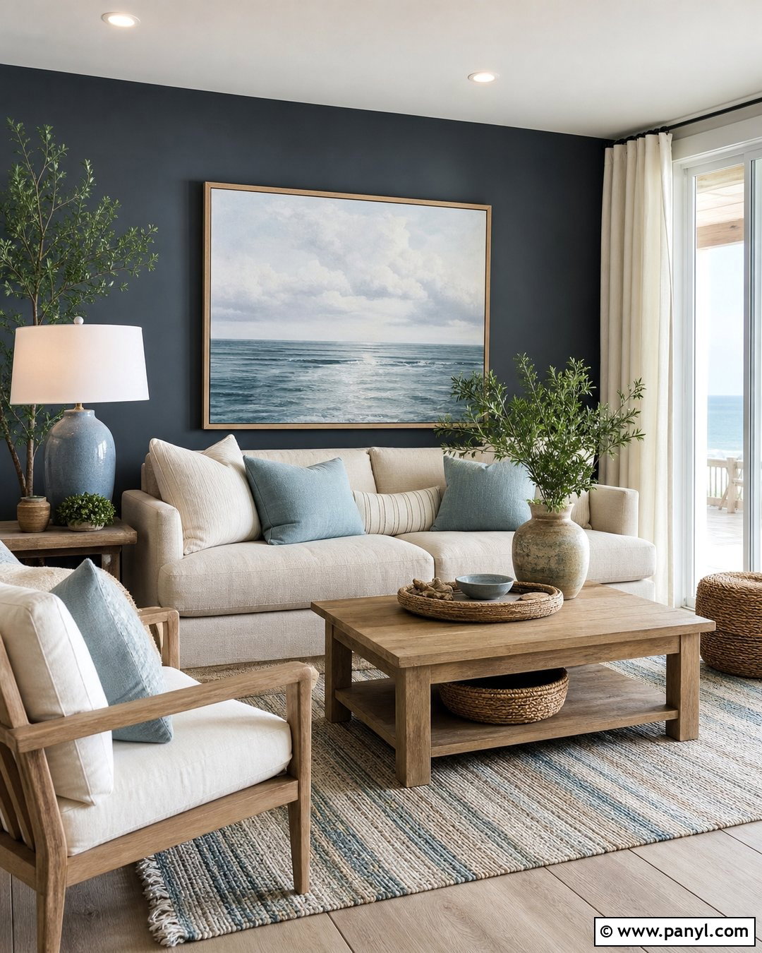 Charcoal Coastal Accent Wall - 30 charcoal accent wall ideas