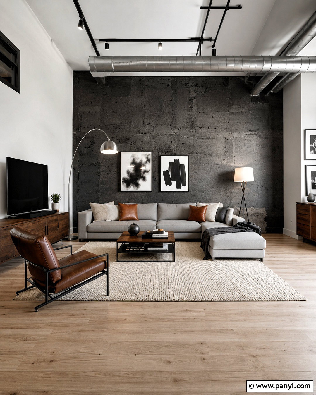 Charcoal Concrete Wall - 20 concrete wall paint ideas