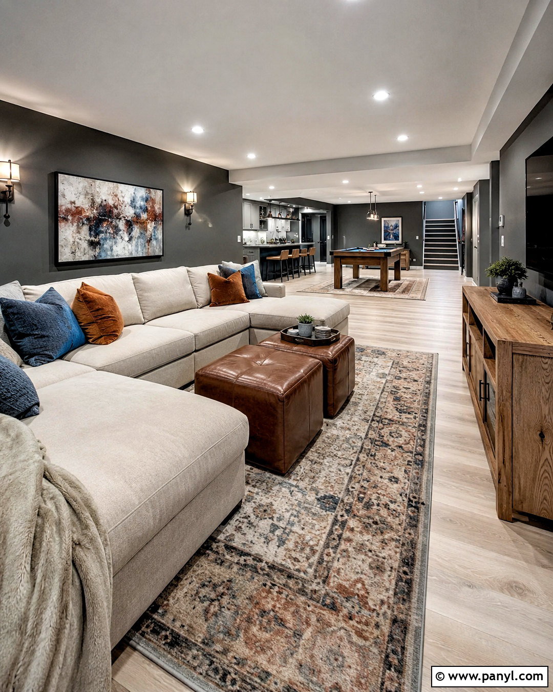 Charcoal Dark Walls Basement - 40 dark walls