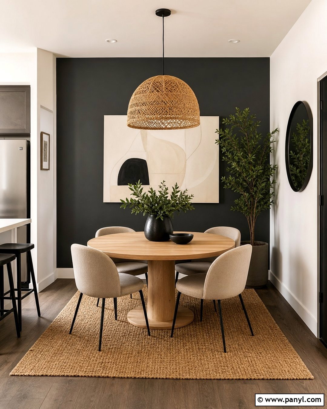 Charcoal Dining Room Accent Wall - 20 Accent Wall Small Apartment Ideas