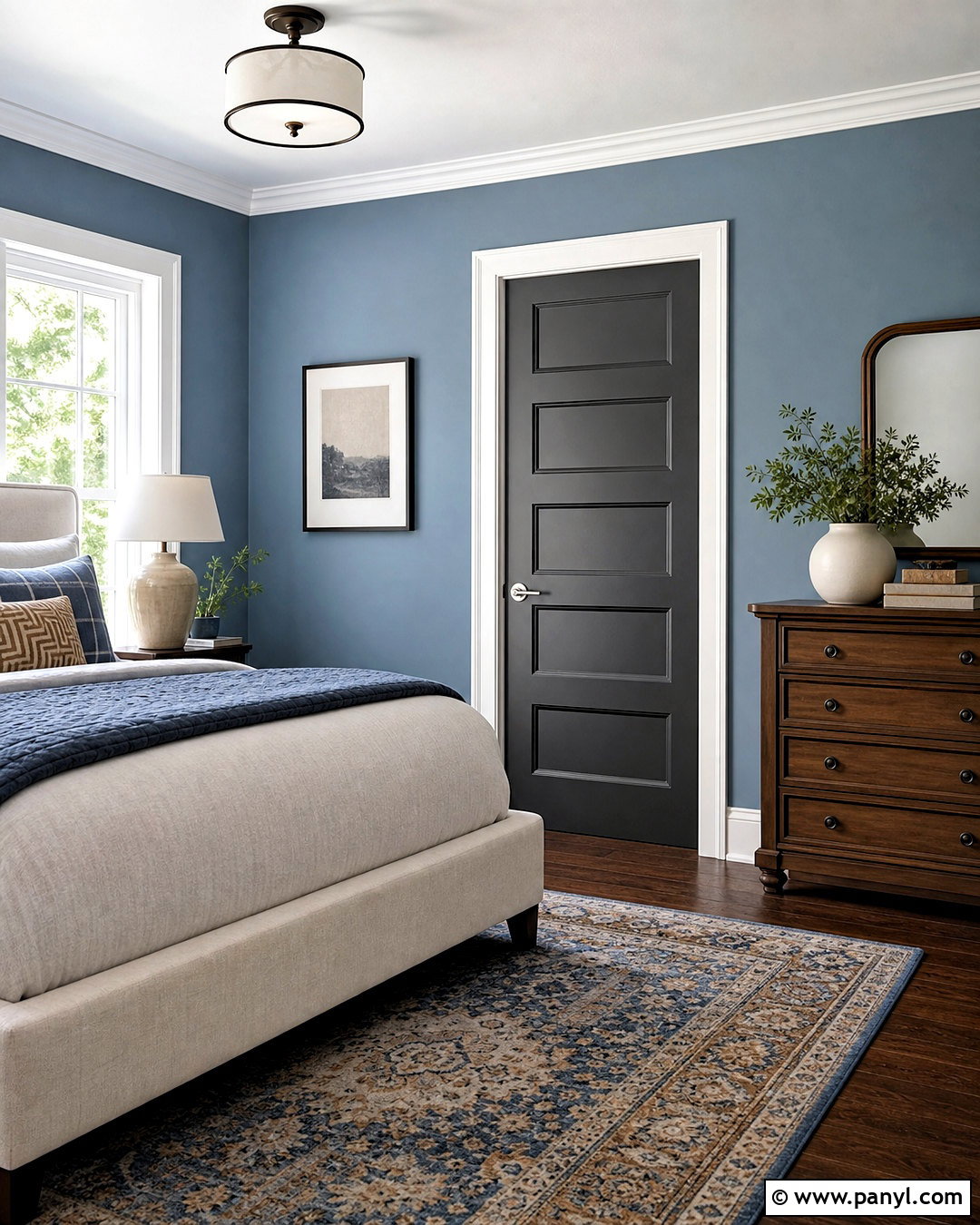 Charcoal Door With Blue Walls - 20 charcoal doors interior ideas