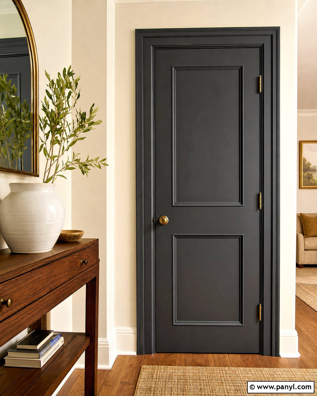 Charcoal Door With Brass Hardware - 20 charcoal doors interior ideas
