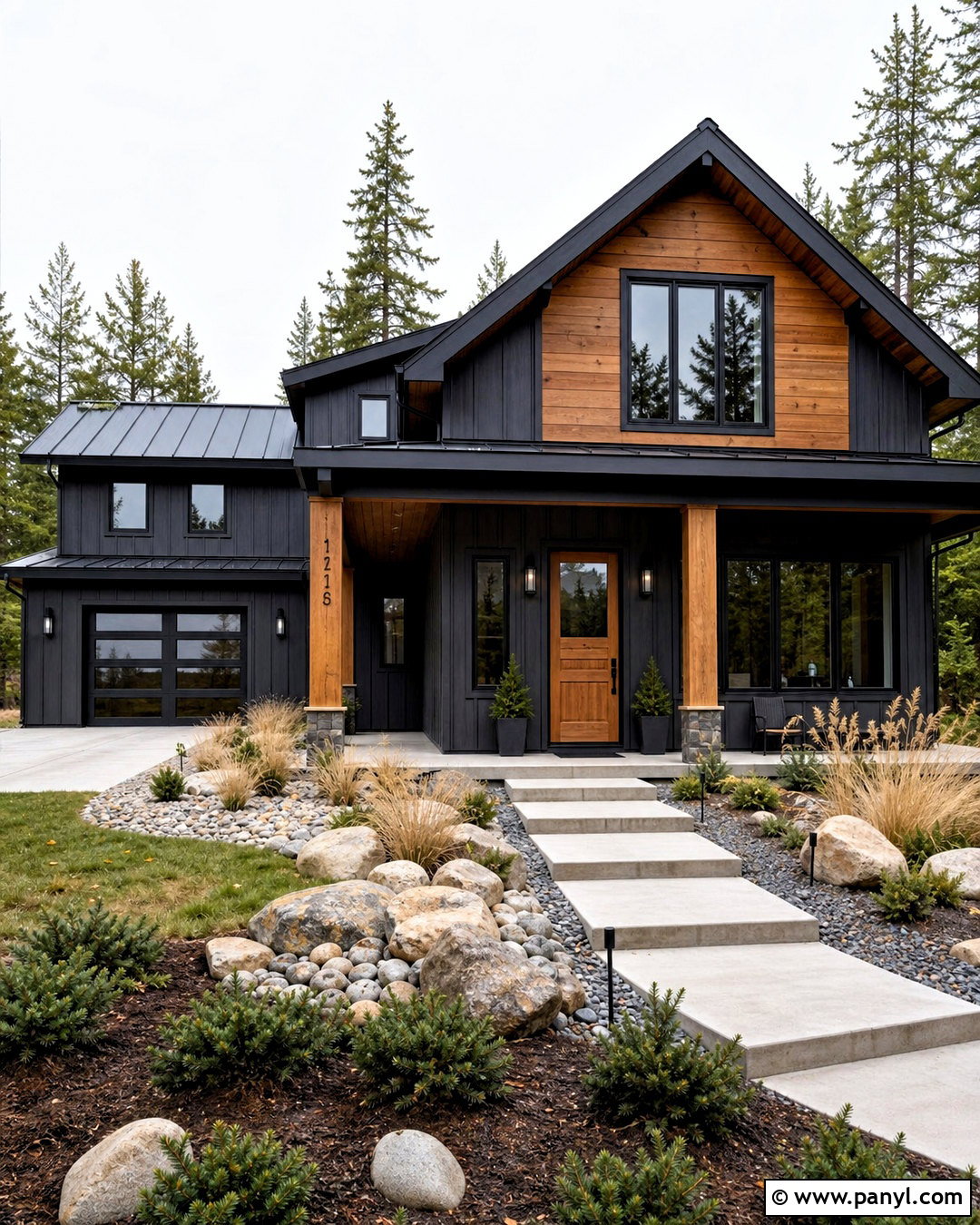 Charcoal Exterior With Cedar Details - 20 home painting ideas exterior ideas