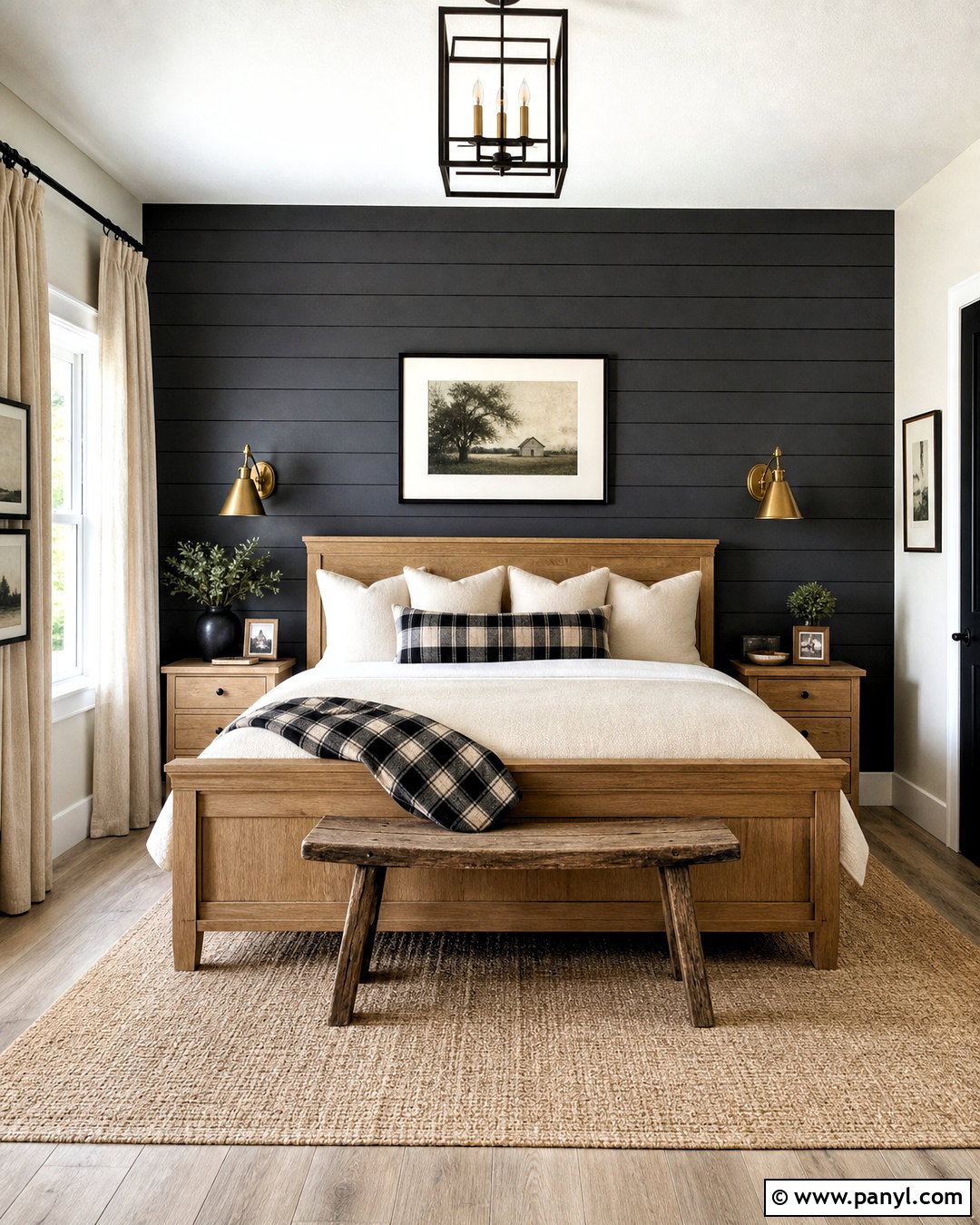 Charcoal Farmhouse Bedroom Accent Wall - 20 farmhouse bedroom paint colors