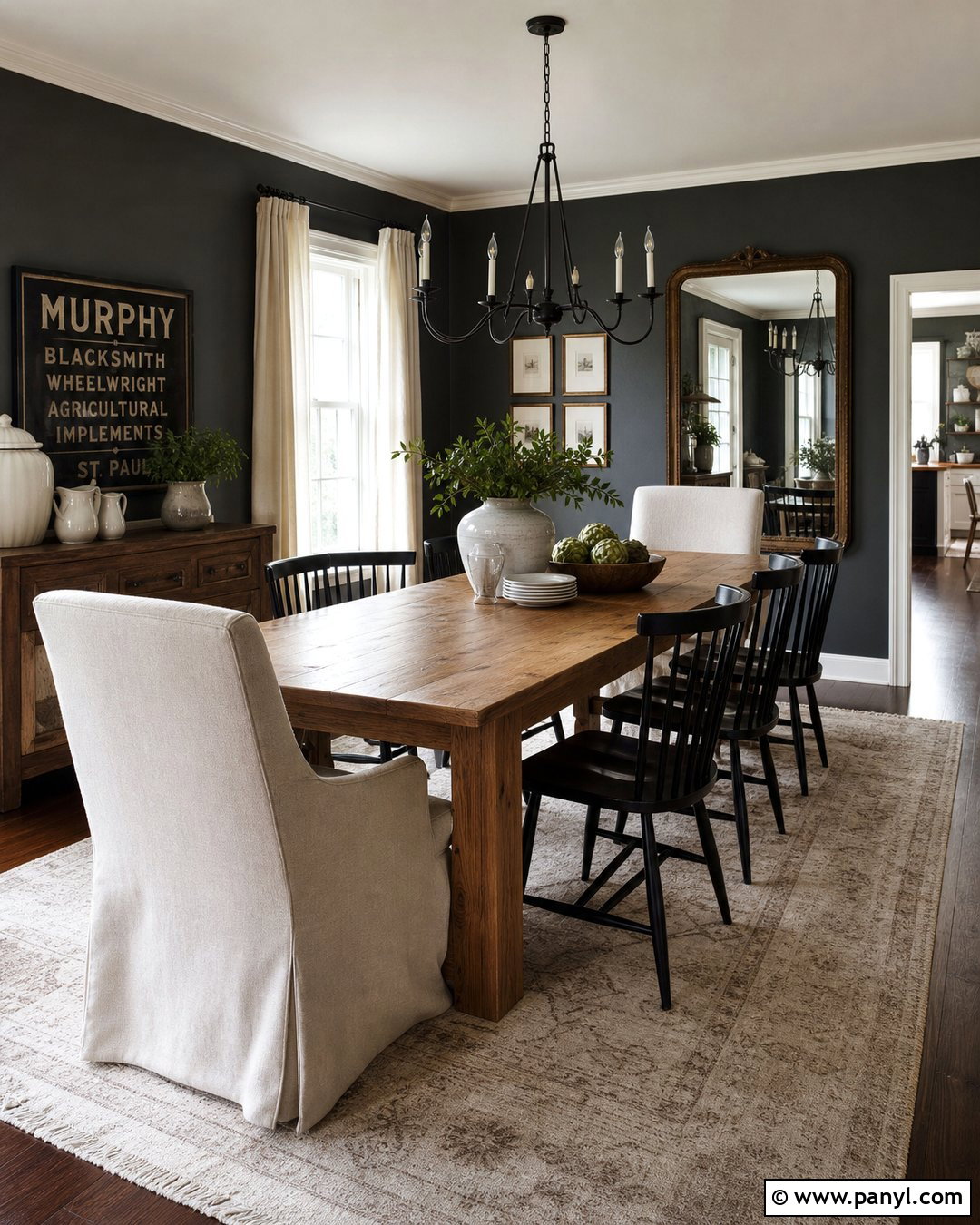 Charcoal Farmhouse Walls - 35 Farmhouse Wall Colors