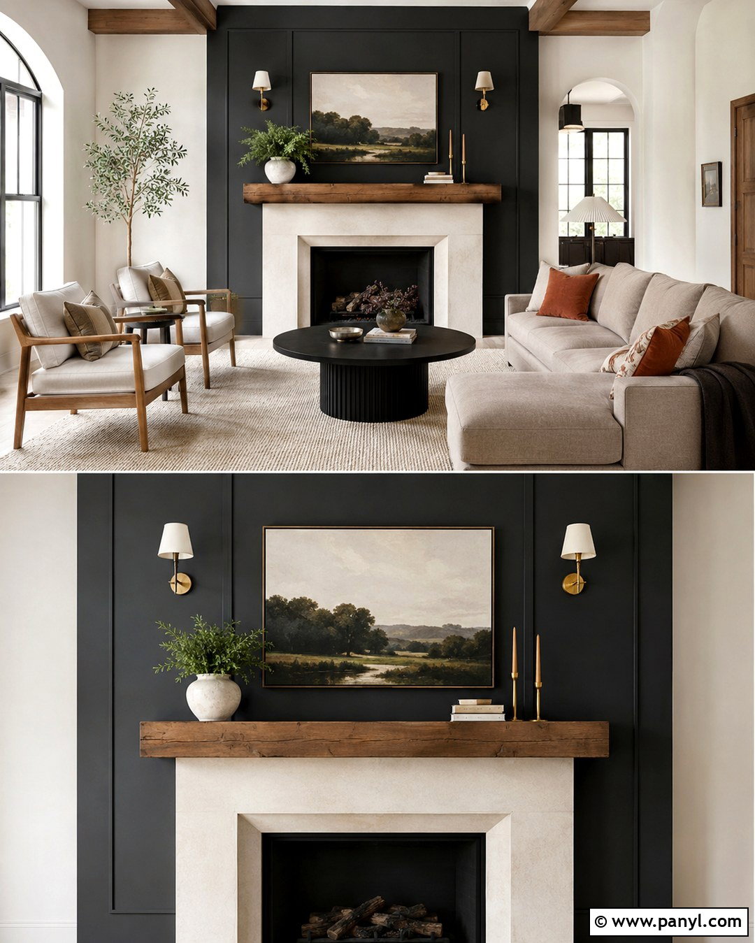 Charcoal Fireplace Accent Wall - 20 Dark Paint Accent Wall Ideas