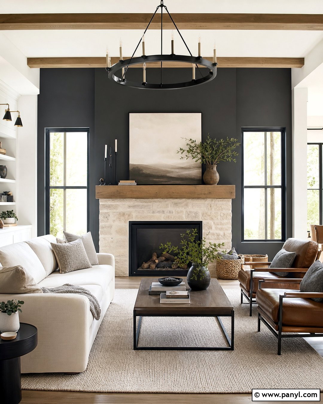 Charcoal Fireplace Wall - 25 Fireplace Wall Paint Ideas