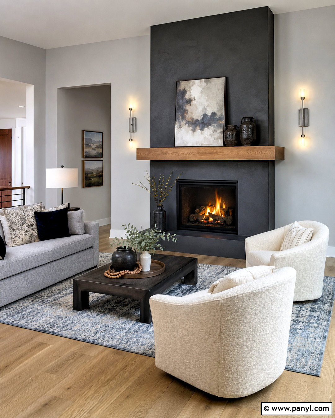 Charcoal Fireplace With Gray Walls - 20 What Color Fireplace With Gray Walls