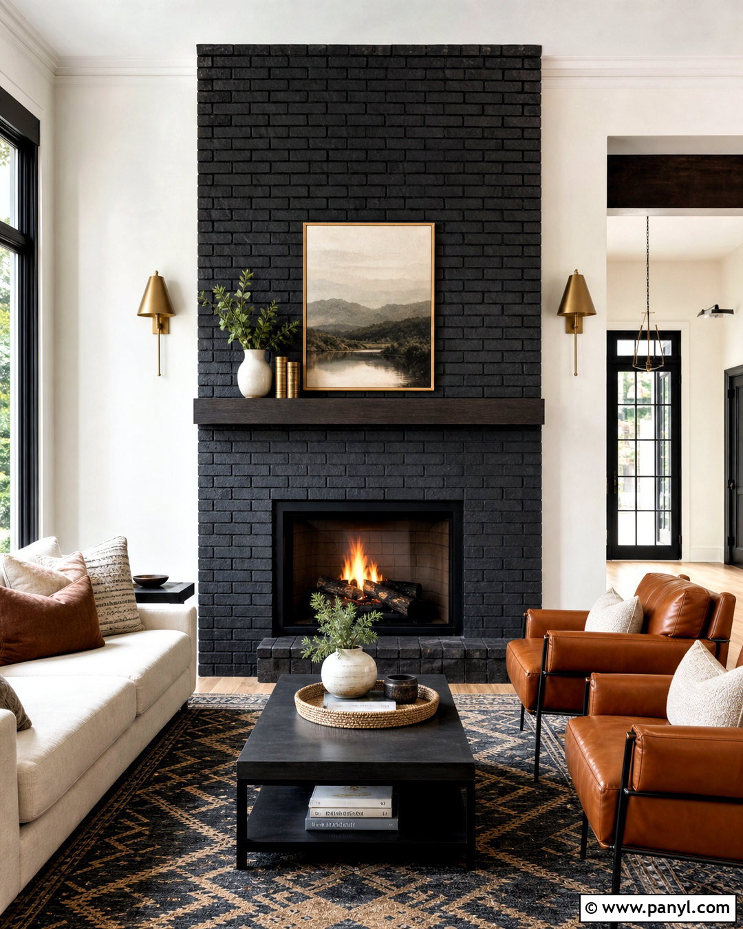 Charcoal Fireplace - 20 fireplace color ideas