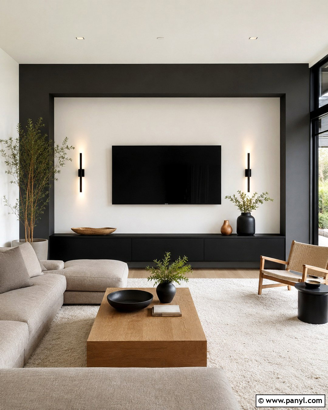 Charcoal Frame TV Wall - 20 Color Block Wall Behind Tv Ideas