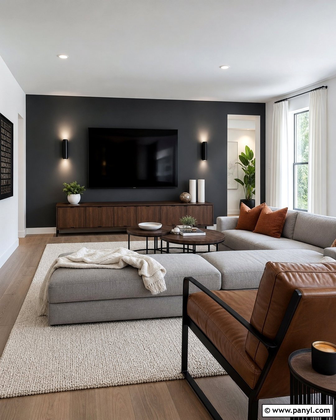 Charcoal Gray Accent Wall - 20 Accent Wall Color For White Room Ideas
