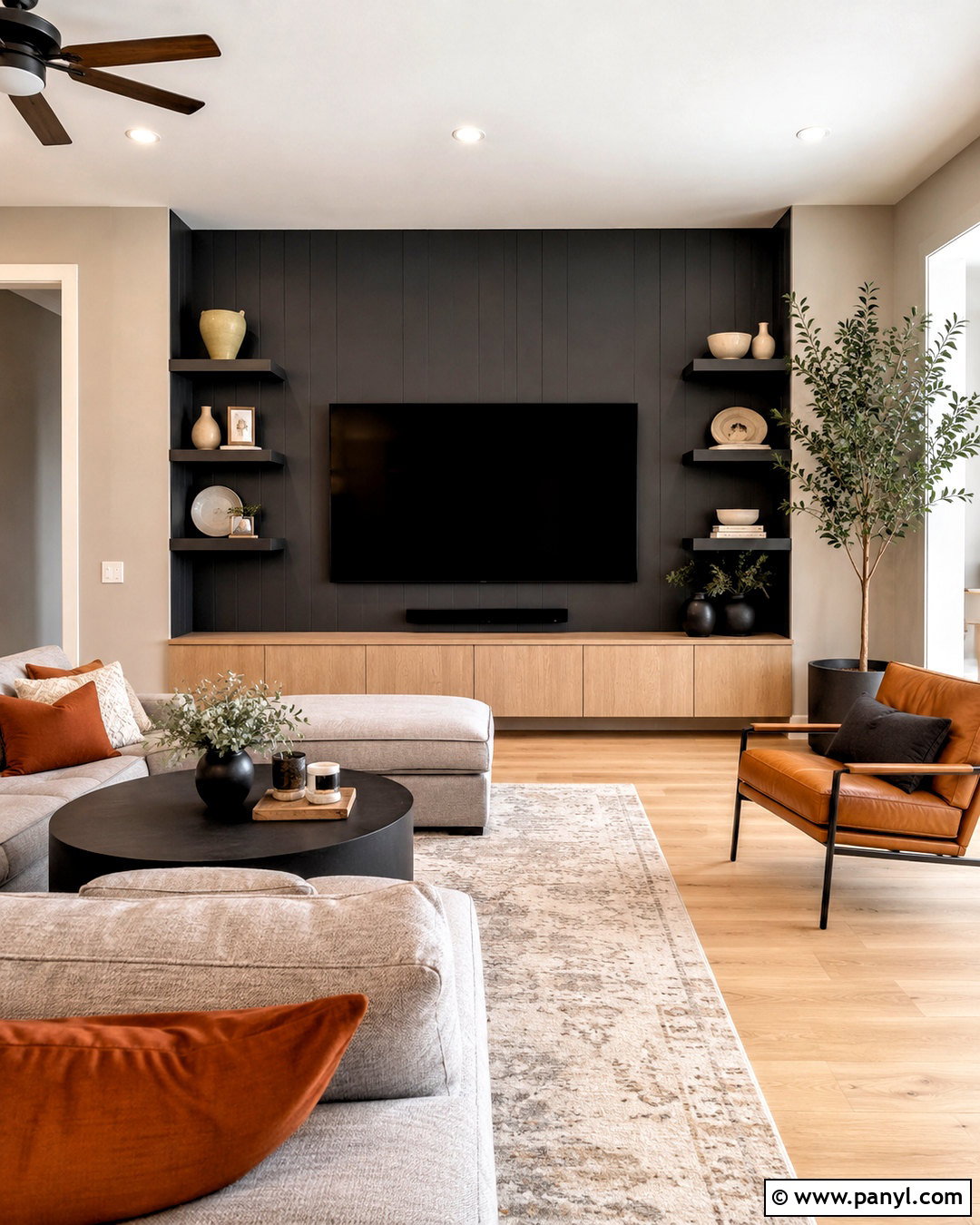 Charcoal Gray Accent Wall - 20 living room accent wall paint colors