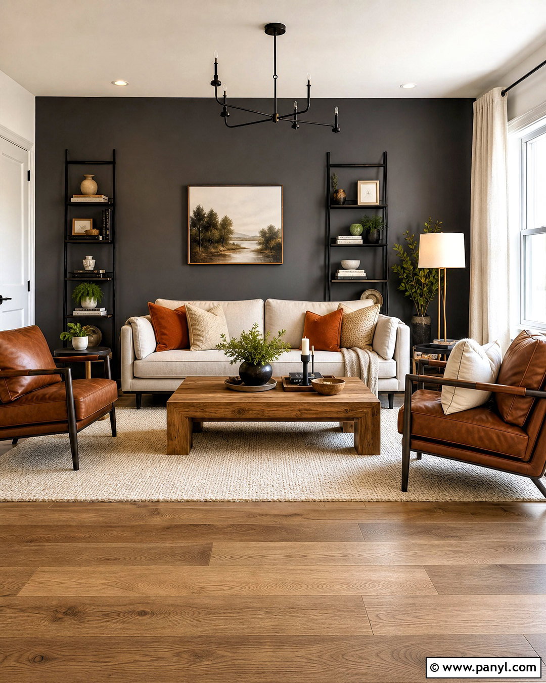 Charcoal Gray Accent Wall Living Room - 20 gray accent wall ideas