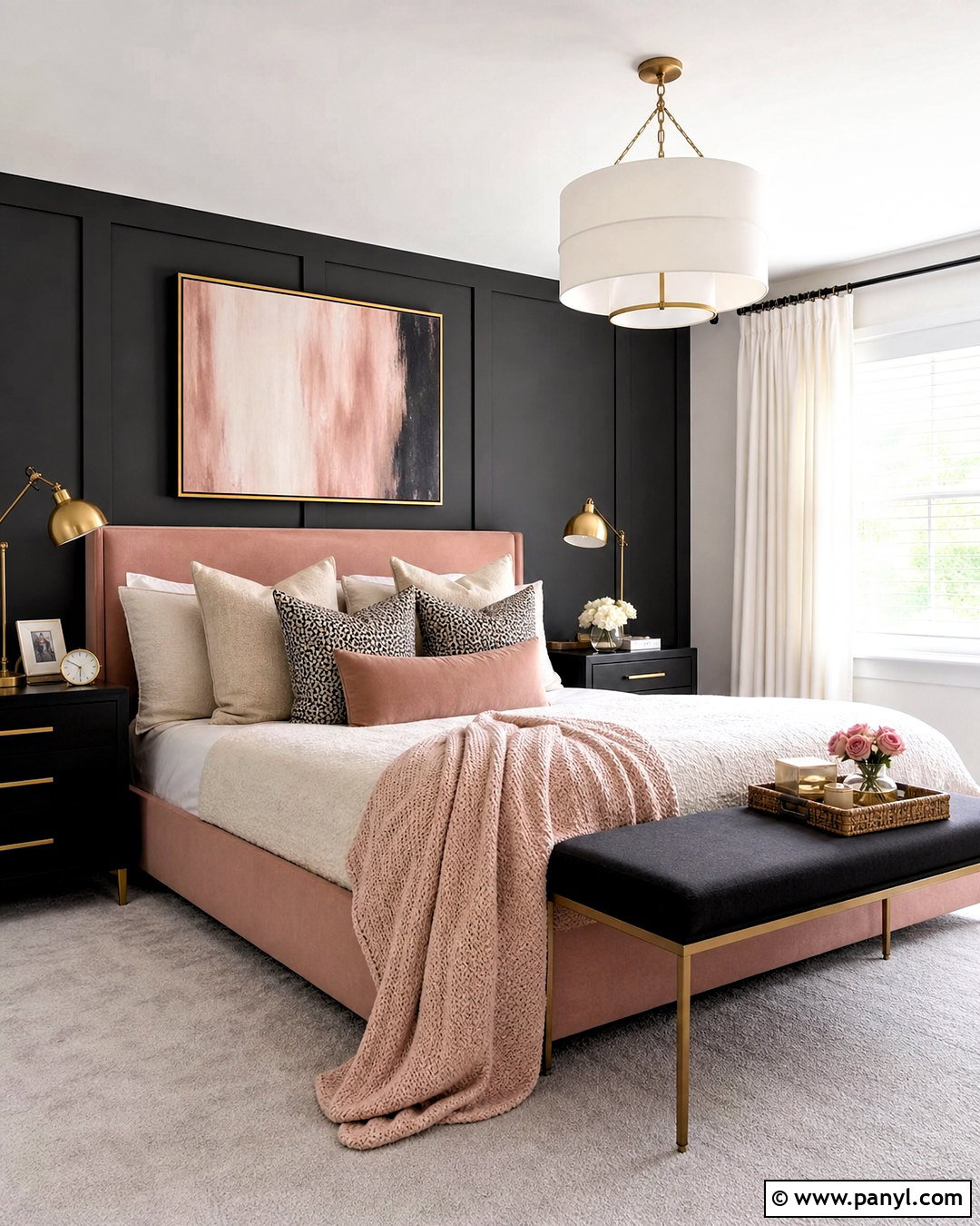 Charcoal Gray And Blush Room - 20 aesthetic room colour ideas