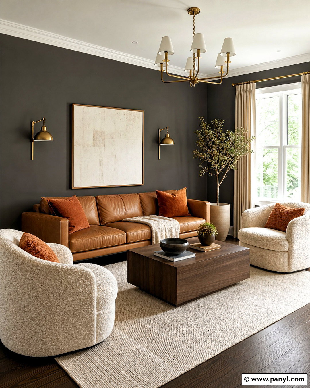 Charcoal Gray And Camel Wall Color Palette - 20 wall color palette ideas