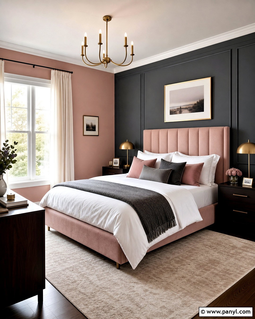 Charcoal Gray And Dusty Rose Bedroom Walls - 20 bedroom wall colour combination ideas