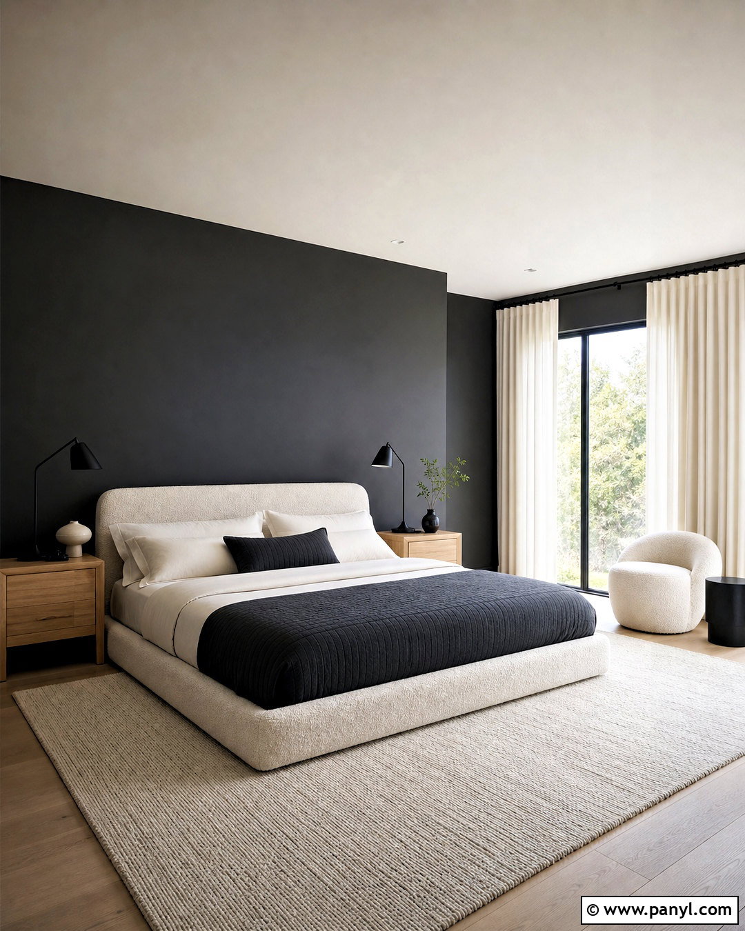 Charcoal Gray And Ivory Bedroom - 20 bedroom color combination ideas
