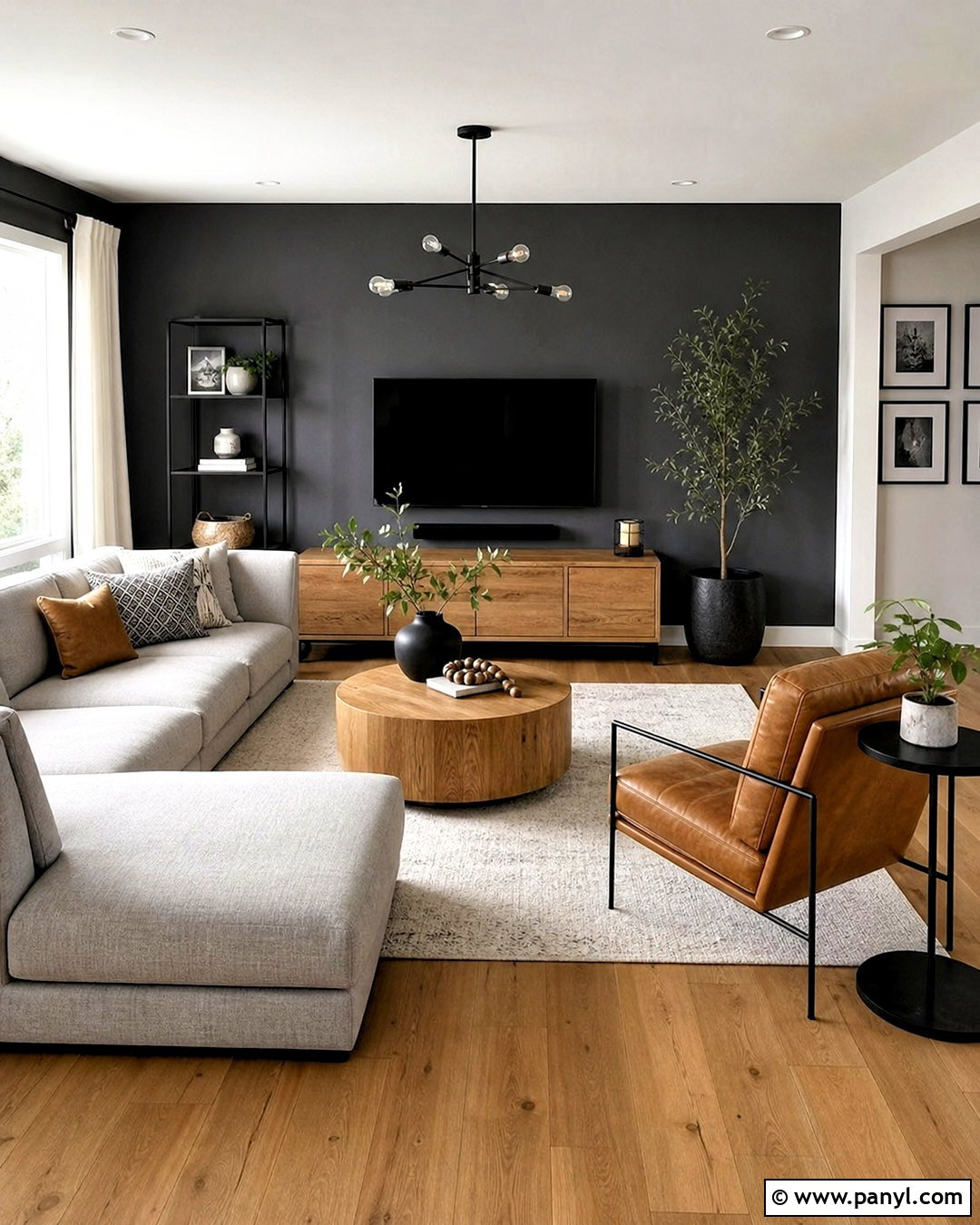 Charcoal Gray And Natural Oak Wooden Color Combination - 20 wooden colour combination ideas