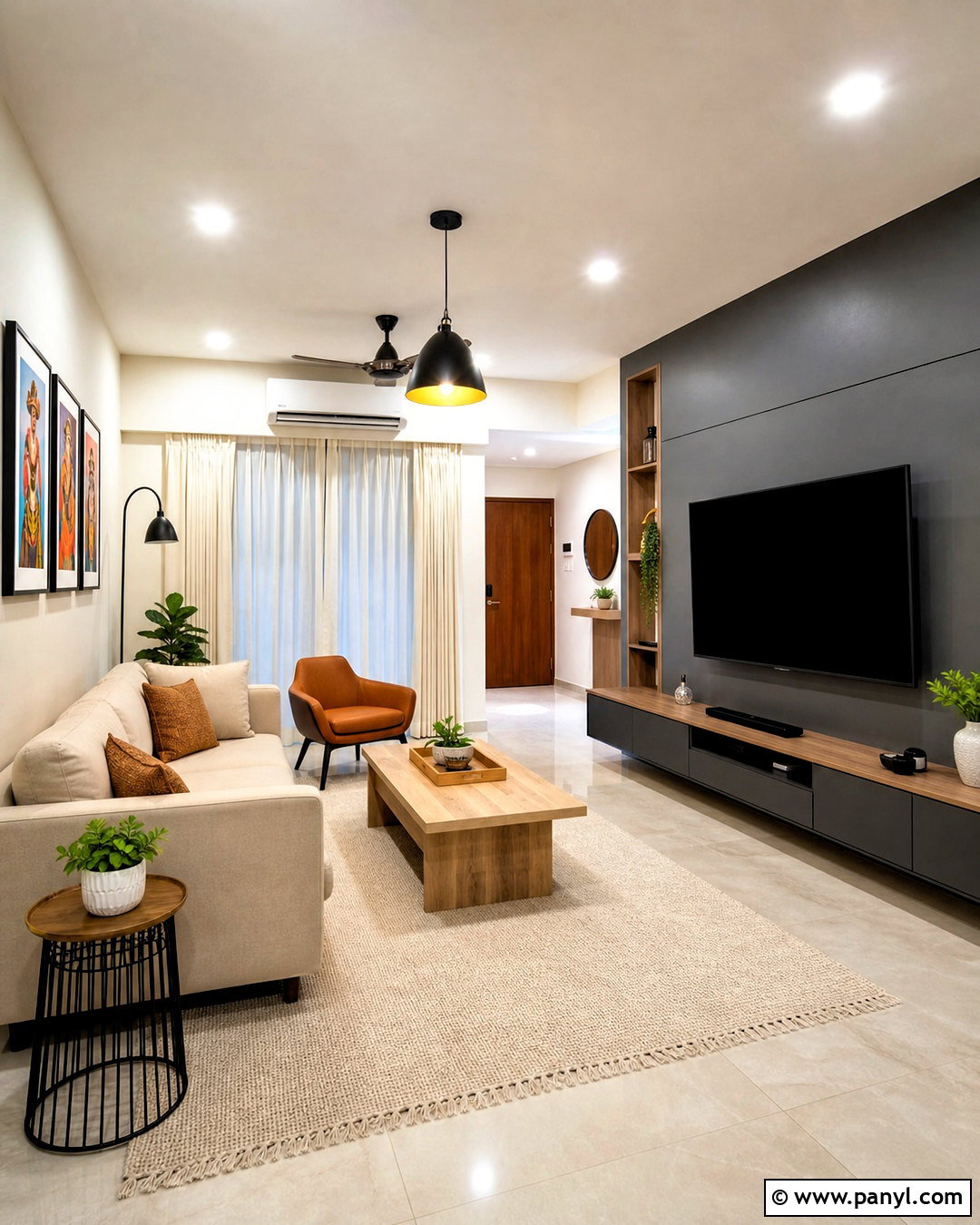 Charcoal Gray And Off-White Hall Colour - 20 hall colour ideas indian ideas