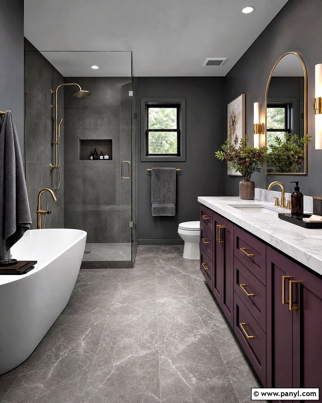 Charcoal Gray And Plum Bathroom - 20 gray and purple bathroom ideas