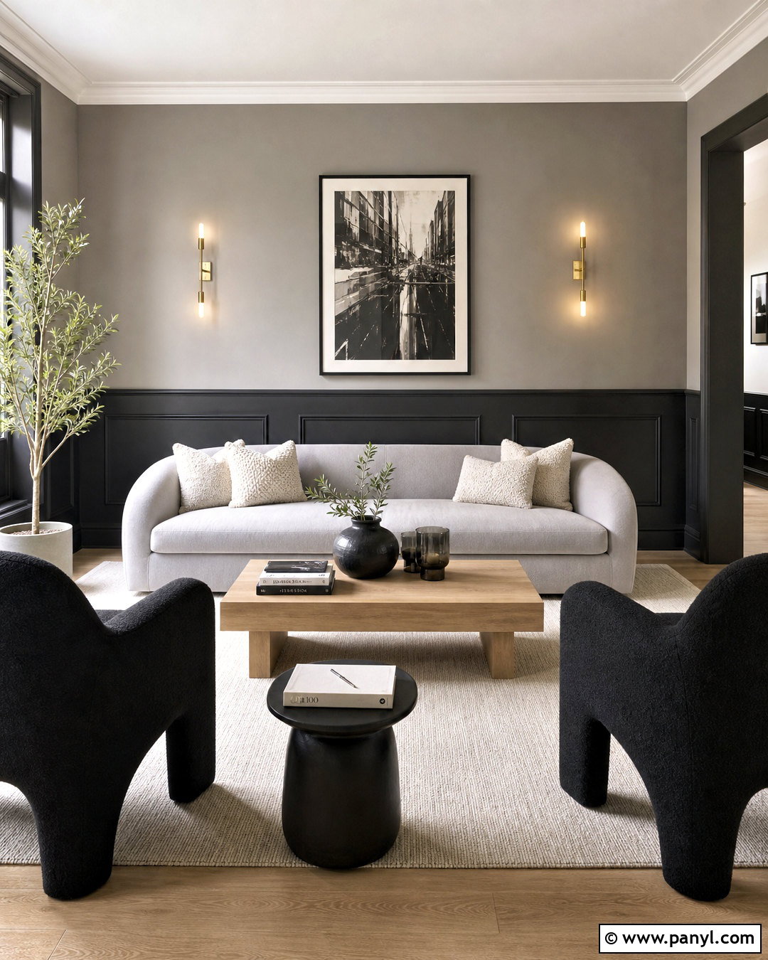 Charcoal Gray And Soft Gray Living Room Walls - 20 2 tone living room walls paint colors