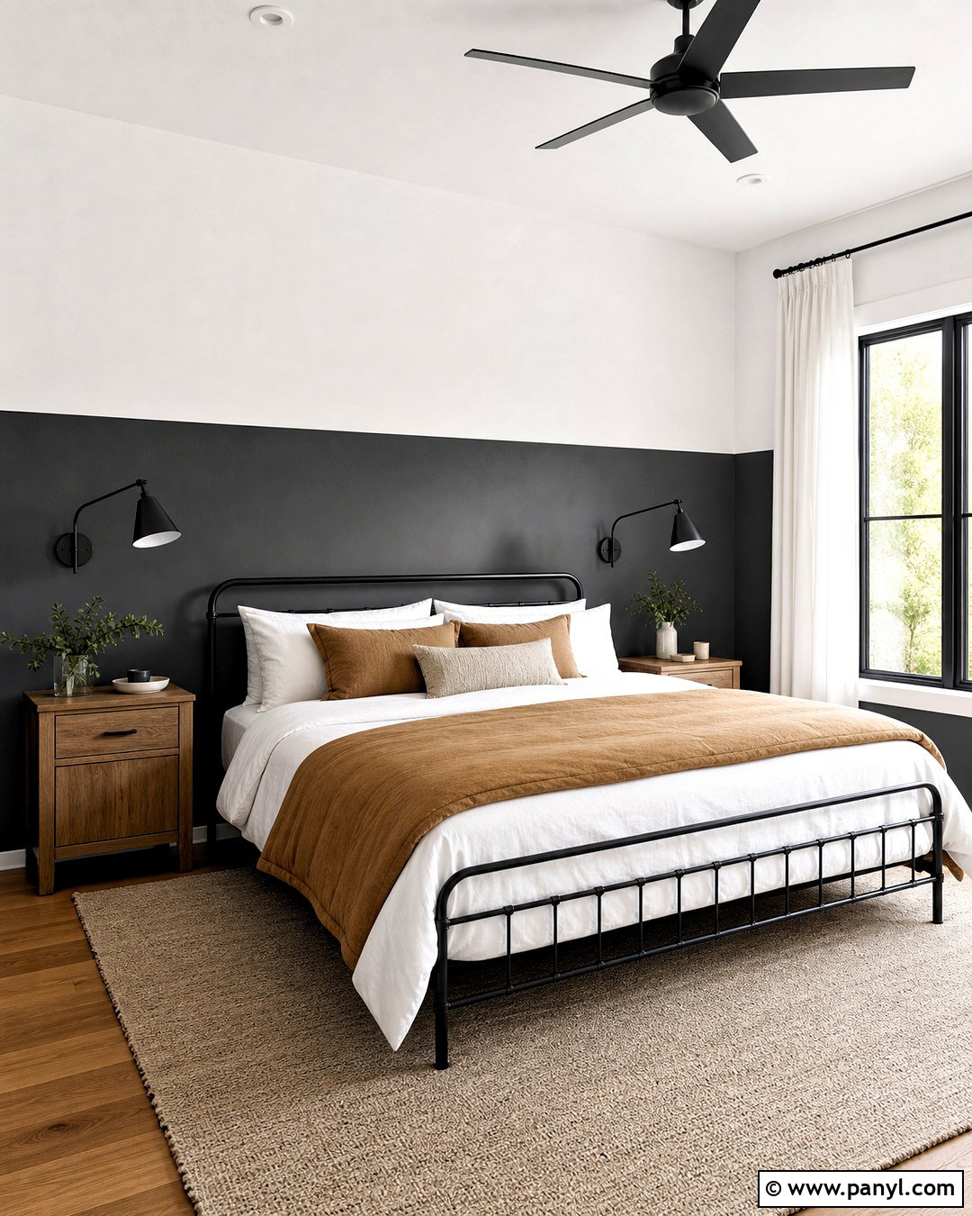 Charcoal Gray And Soft White Bedroom Walls - 20 two color bedroom walls