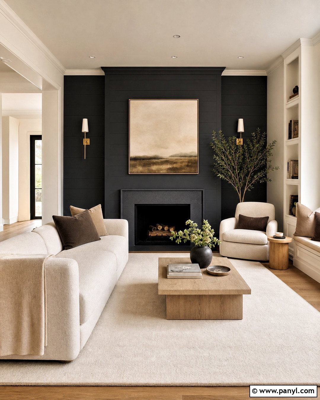 Charcoal Gray And Warm White Room - 20 room color combination ideas