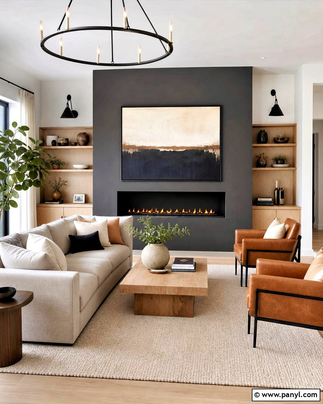 Charcoal Gray And Warm White Wall Combination - 20 wall painting colour combination ideas