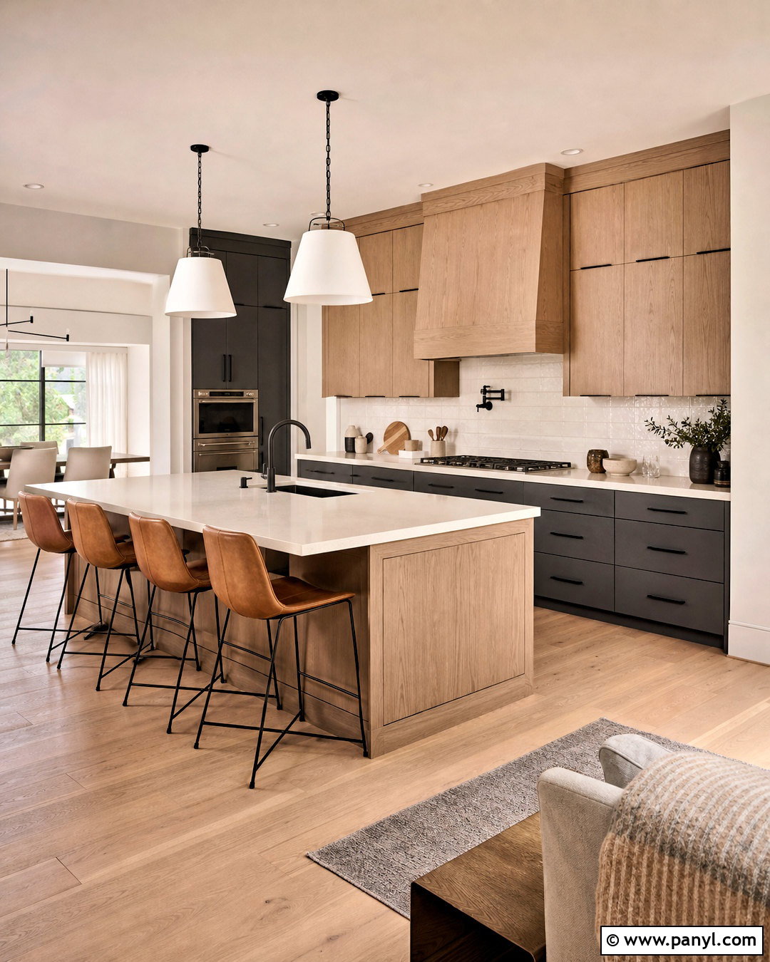 Charcoal Gray And Warm Wood Kitchen Color Combination - 20 kitchen colour combination ideas