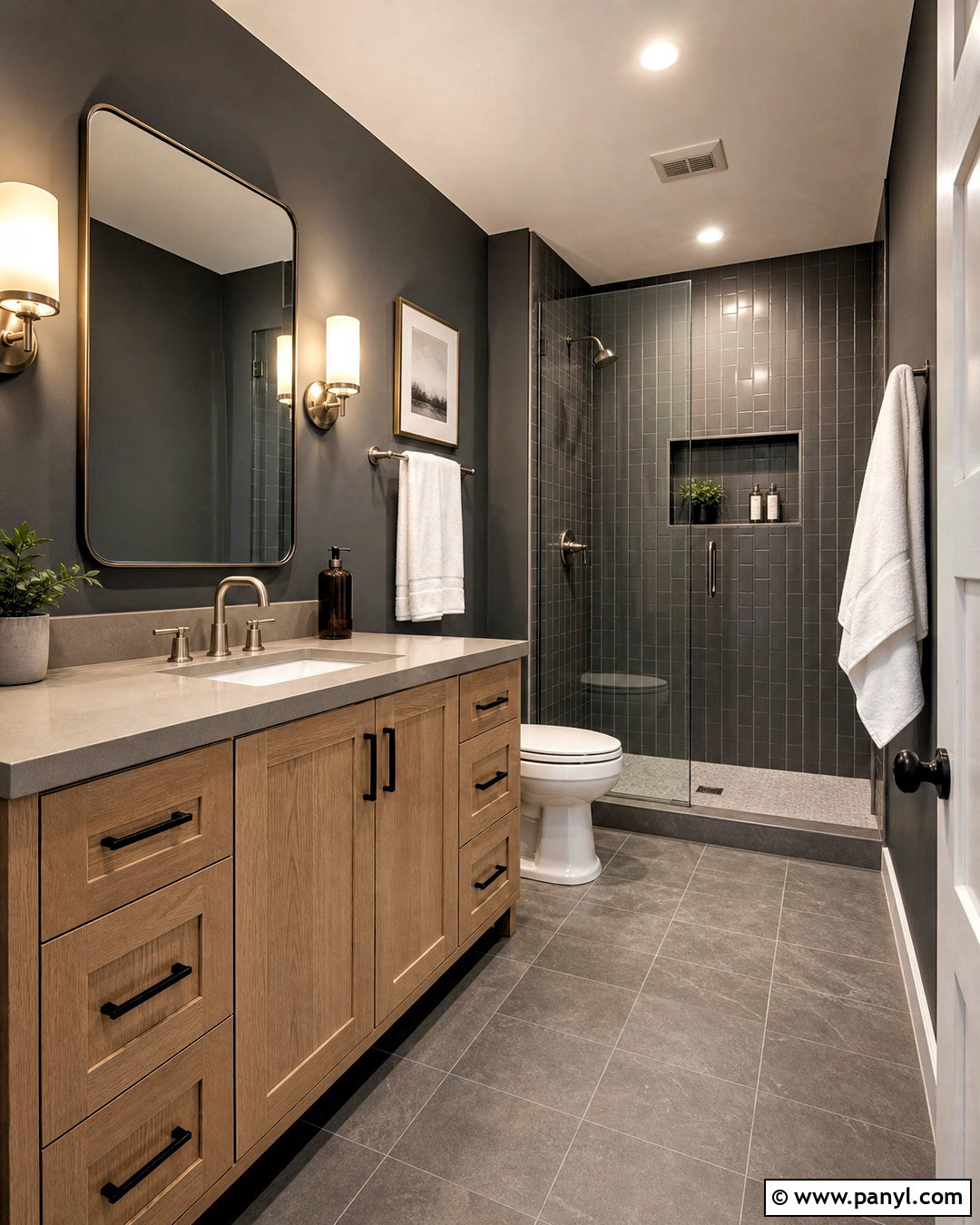 Charcoal Gray Bathroom - 20 dark color bathroom ideas