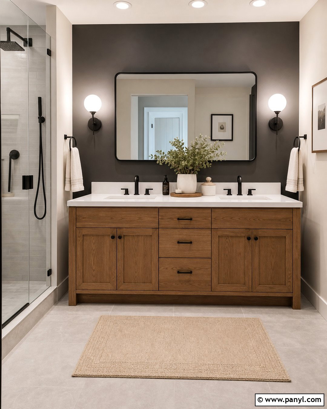 Charcoal Gray Bathroom Accent Wall - 20 Gray Bathroom Wall Color Ideas
