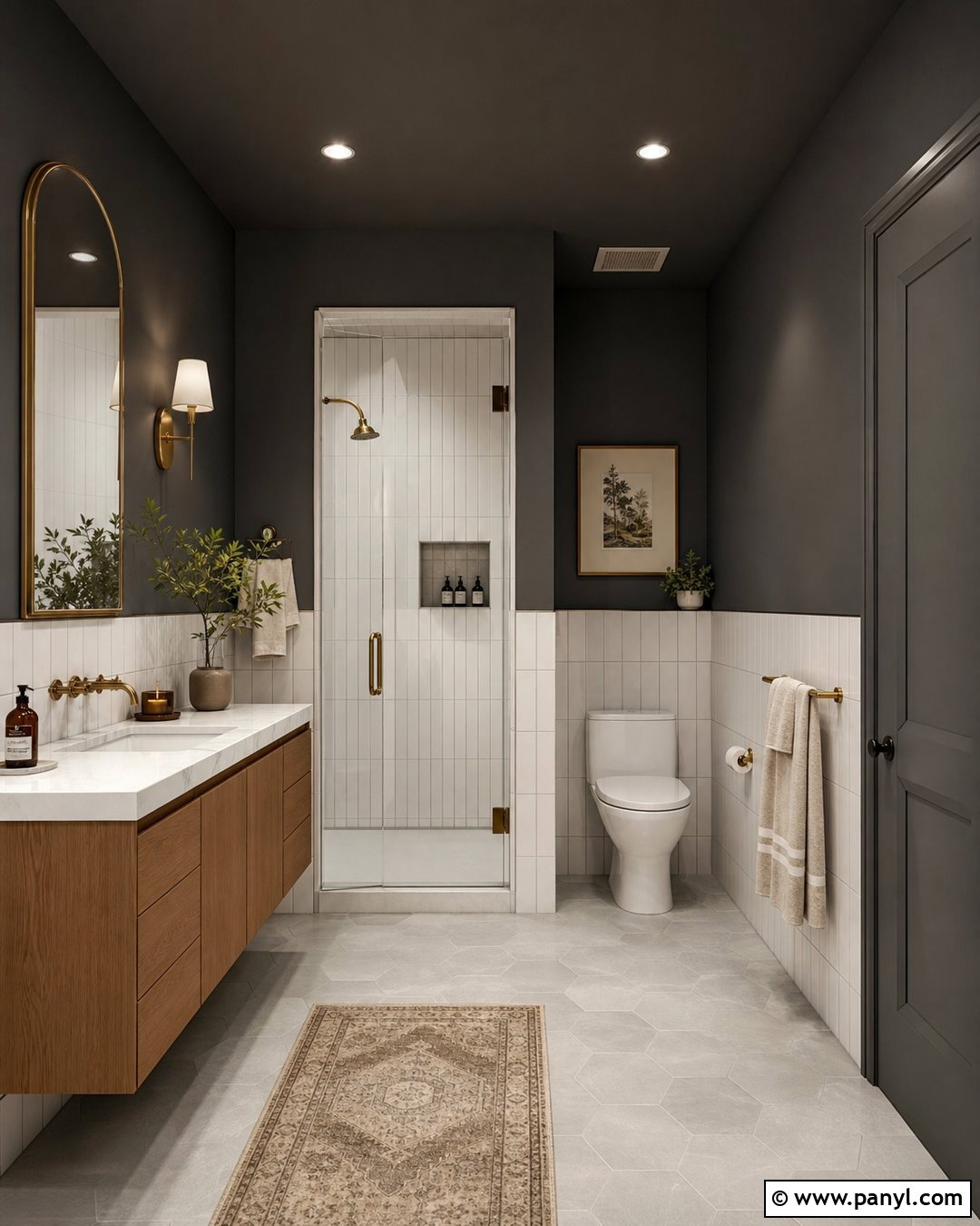 Charcoal Gray Bathroom Walls - 25 Dark Bathroom Wall Color Ideas