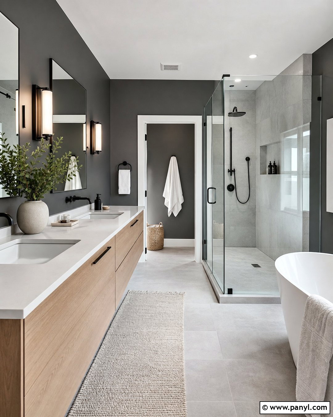 Charcoal Gray Bathroom Walls - 25 Painted Walls Bathroom Ideas