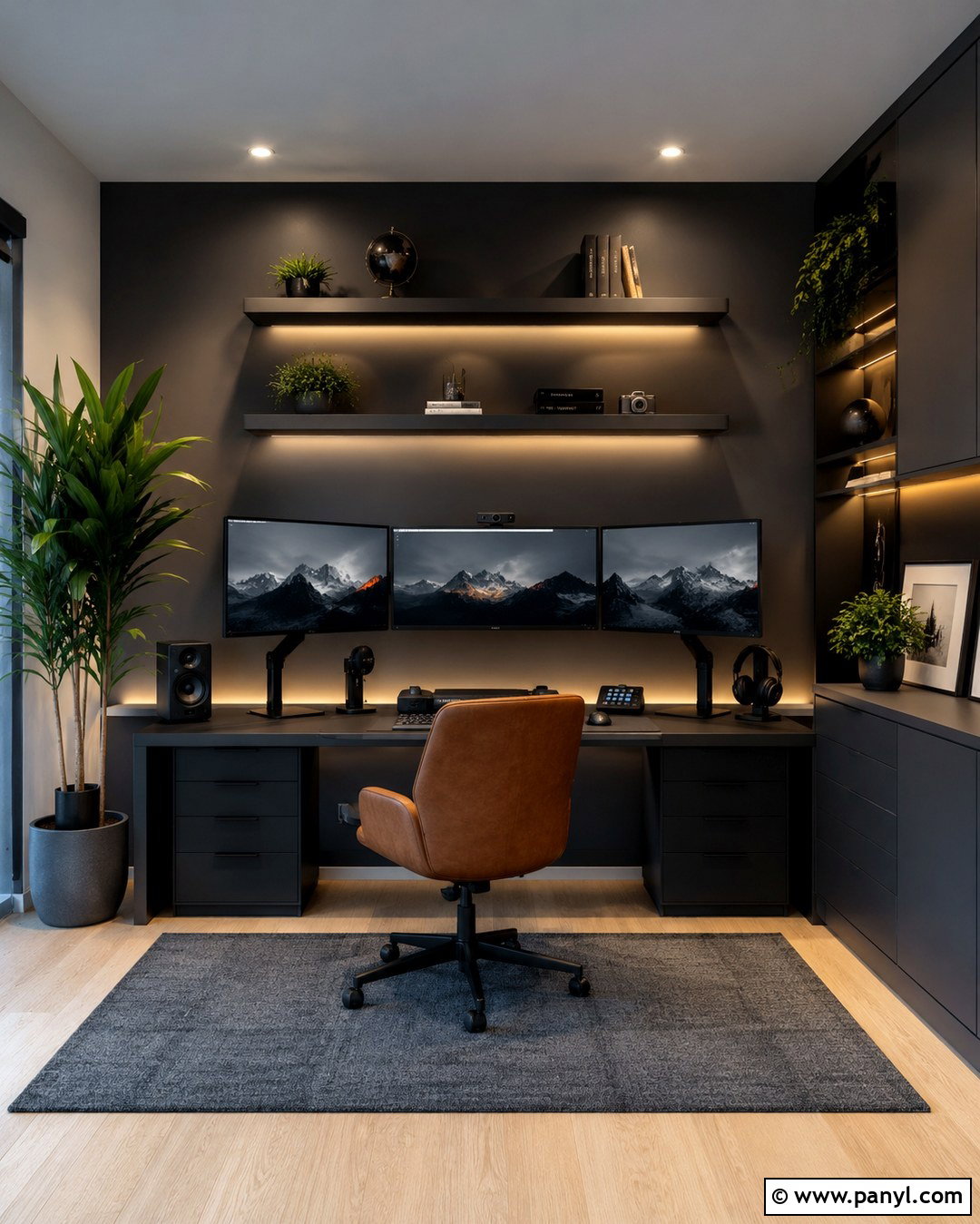 Charcoal Gray Computer Room - 20 Computer Room Wall Color Ideas