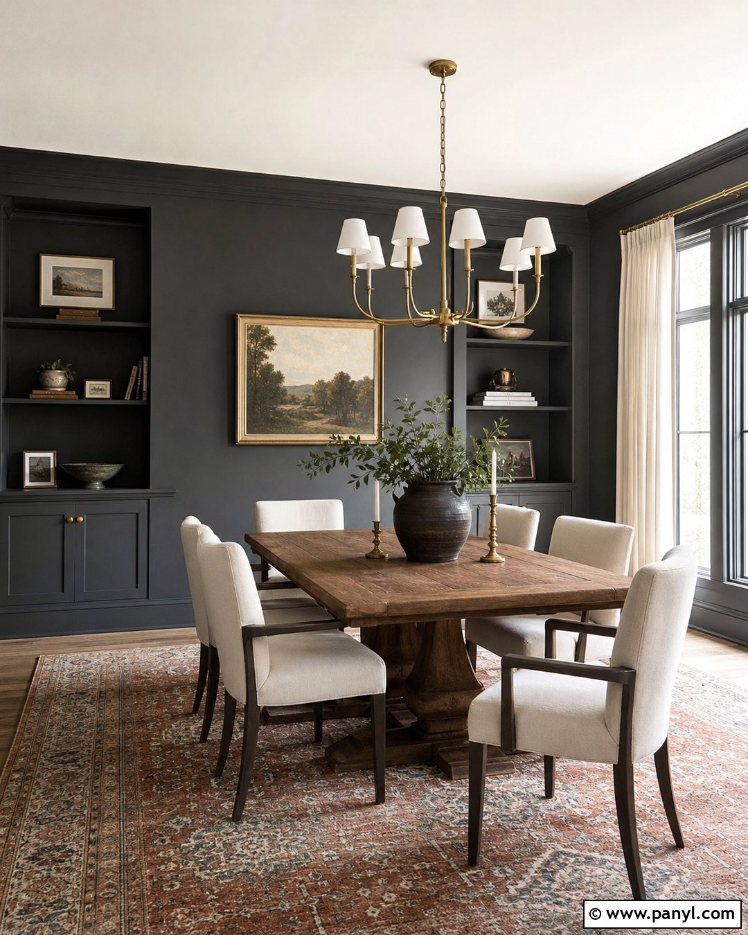 Charcoal Gray Dining Room - 25 Wall Paint Gray Ideas