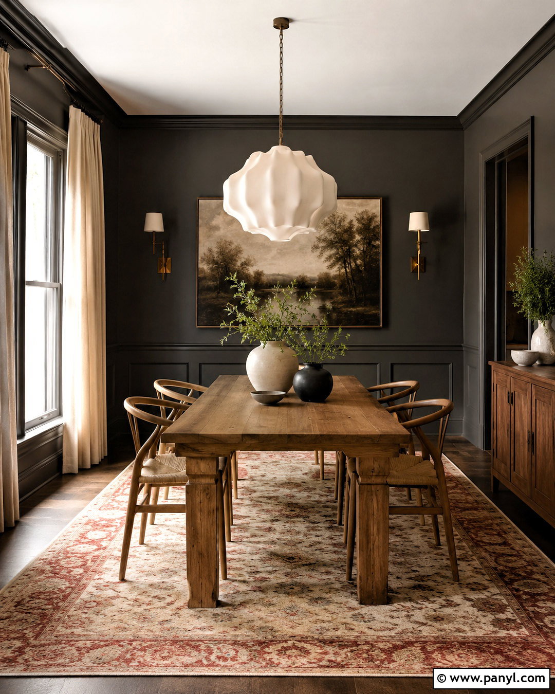 Charcoal Gray Dining Room - 20 dark painted rooms