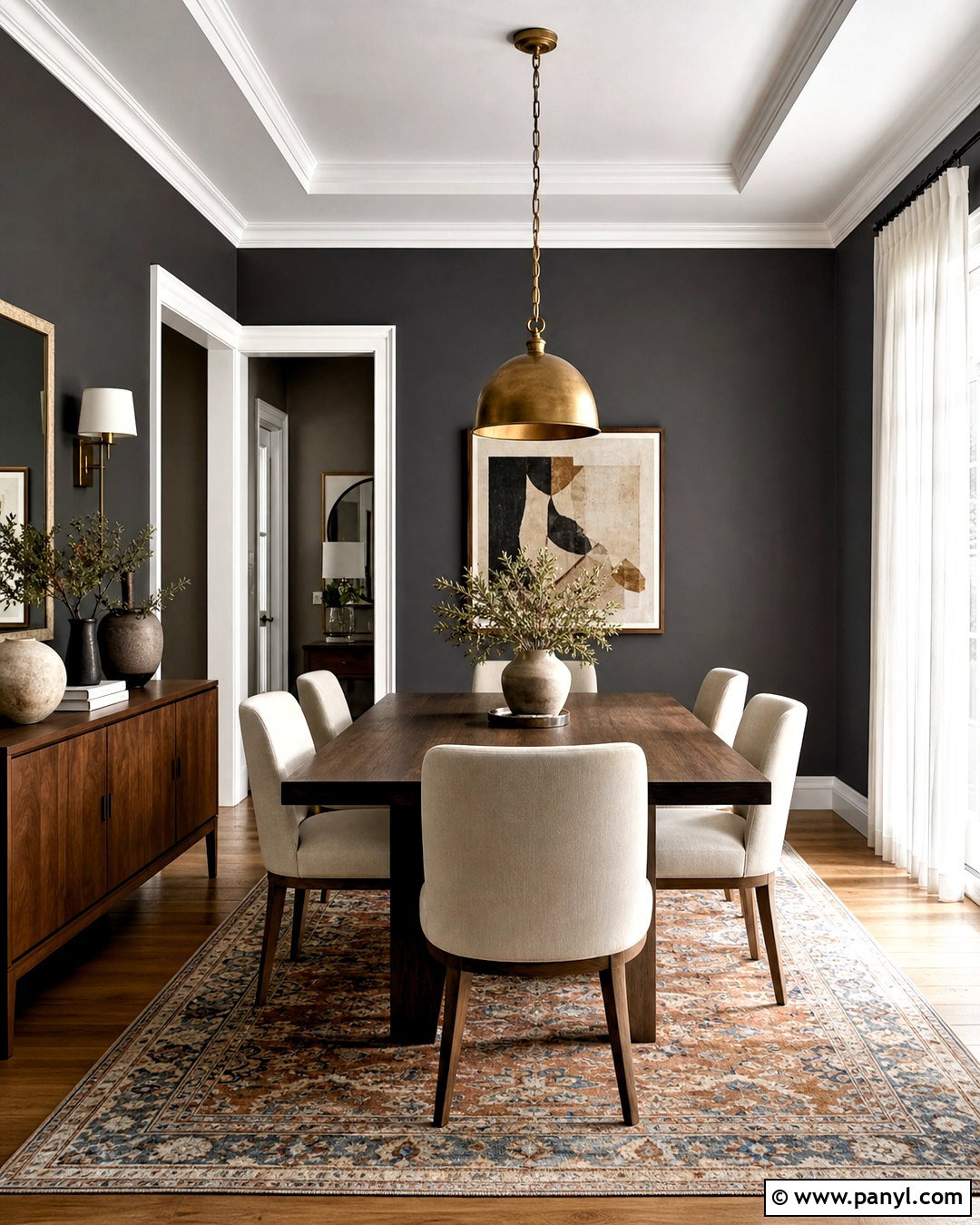 Charcoal Gray Dining Room - 20 gray room decor ideas