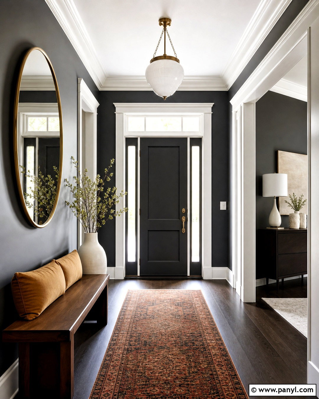 Charcoal Gray Entryway Walls - 20 entryway wall color ideas