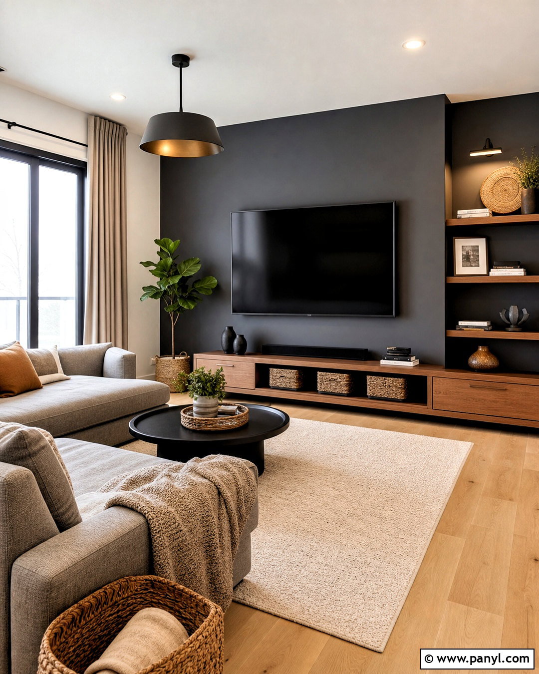 Charcoal Gray Family Room Accent Wall - 20 family room accent wall paint colors